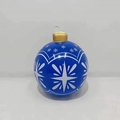 Blue inflatable PVC Christmas ball with white snowflakes and gold hanging cap - Union Jack Blue
