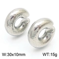 Minimalist silver hollow C-shaped ear cuffs with hammered texture and polished finish - Steel(KE111732-WGJD)