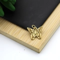 18K gold-plated butterfly hollow pendant charm for DIY necklaces and bracelets - Hollow Carved Butterfly Style