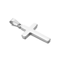 Colgante de cruz minimalista en acero inoxidable plateado con acabado pulido espejo - Solo colgante plateado (KP37017-Z)