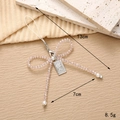 Pink crystal and pearl bow charm with silver portrait tag for bags and phones - Pink Crystal Bow Queen Charm