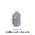 Oval silicone resin mold for DIY pendants, size 8x4.5cm for handmade crafts - Oval