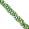 Green 3mm AB crystal glass rondelle beads with faceted finish for DIY jewelry - 3mm (Approx 120pcs) / Grass Green AB