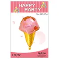 Pink and yellow ice cream foil balloon with 'Have a Sweet Day' text for party decor - Strawberry Ice Cream Cone