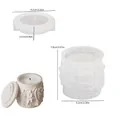 Moule en silicone pour pots à bougies avec relief d'ange et texte Light of Hope avec couvercle - Boîte de rangement statue d'ange (Base+Couvercle) / Blanc Semi-Transparent