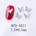 7.5x6.5mm light blue enamel butterfly nail art charm with gold alloy frame for manicure - Sky Blue Gold Edge Large Butterfly Style (AB11)