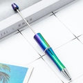 DIY beadable ballpoint pen featuring an iridescent purple and blue gradient metallic finish - Black Gradient