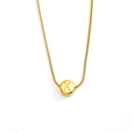 Golden snake chain necklace with an engraved letter K round pendant for women - Letter K