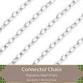 Chaîne à maillons melon en acier inoxydable argenté 8x13mm pour bijoux DIY pack 1m - Chaîne Fermoir Graine de Melon 8x13mm 1m