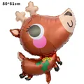 Cute brown reindeer shaped foil balloon for Christmas decoration, size 80x61cm - Cartoon Q Reindeer / 80x61cm