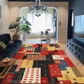Moderner bunter Teppich mit geometrischem Muster und TPR-Rücken für das Wohnzimmer - 80*120CM / Lebendiges Paradies