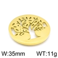 Ciondolo albero di Natale dorato in acciaio inossidabile, 35mm e peso 11g - Stile Oro 3 (KLJ4303-Z) / 35mm