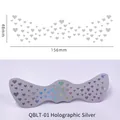 Laser silver waterproof heart freckle face tattoo sticker 156mm x 48mm detail view - QBLT-01 Laser Silver Heart