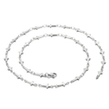 Collier chaîne à croix en acier inoxydable fait main avec fermoir mousqueton robuste - Style à Maillons Croisés (KN9773-Z) / 50cm / Argenté