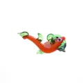 Handcrafted orange and green glass fish floating ornament for creative aquarium landscaping - Style 11-Orange Red Green Tail Fish