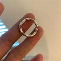Minimalist S925 sterling silver open ring in silver finish with engraved text - S925 Silver Engraved Open Ring (J2631)