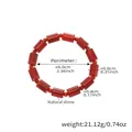 Bohemian natural red agate stone beaded bracelet with cylinder and round beads - Red