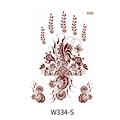 Waterproof henna tattoo sticker with mandala floral and butterfly patterns in reddish brown - Butterfly Flower Mandala Pattern (W334-S)