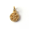 Detailed close-up of a gold-plated snowflake pendant with intricate hollowed-out engraving - Round Snowflake