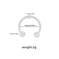 Detailed size chart for clear 1.2mm acrylic horseshoe nose ring showing dimensions - Transparent Acrylic Ball Style (UVHBDPK161033-3)