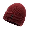 Bonnet en tricot d'hiver bordeaux avec étiquette tissée NY&JA pour chaleur et style - Taille unique / Rouge