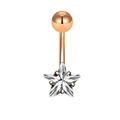 Rose gold belly button ring featuring a sparkling star-shaped cubic zirconia stone - Rose Gold/Star Zircon