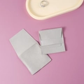 Light gray microfiber jewelry pouch with snap button for ring and earring storage - Microfiber Envelope Style / 7*7cm / Gray