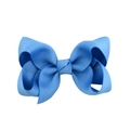Classic sky blue grosgrain ribbon bow hair clip for girls with a solid white background - Sky Blue