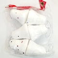 Set of 6 white Christmas bell ornaments with glitter finish in transparent packaging - 4CM Sequin Foam Bells (6Pcs) (PS-030)