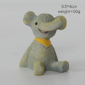 Miniature gray resin elephant figurine with yellow scarf, height 4cm, weighing 50g - Elephant
