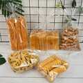 Clear OPP packaging bags for bread and cookies with gold twist ties on white wood - 19x29+4cm (50 Pieces/Pack) / Clear