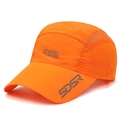 Bright orange quick-dry sports cap with breathable side mesh and adjustable strap - Adjustable / Orange