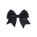 Handmade black grosgrain ribbon bow hair clip with classic fishtail design for girls - Black