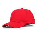 Klassieke rode katoenen baseballpet met paardenstaartopening en gebogen klep - Eén maat / Rood