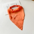 Elastic bright orange satin headscarf for women with triangle shape and glossy finish - Satin Orange