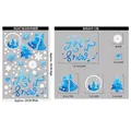 Blue watercolor Let it Snow Christmas window stickers with bells and snowflakes - BQ407 Bell
