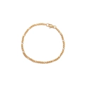 Classic gold Figaro chain bracelet for men and women with secure lobster clasp - Width 3mm / 17cm / Gold