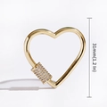 Micro-pave 18K gold plated heart clasp accessory with crystal inlay 31mm size - Gold Heart Style (DBN014-1)