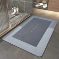 Gray quick-dry bathroom mat with HOME text and non-slip backing for shower room - Lake Baikal (rectangular) - Blue / 40*60cm