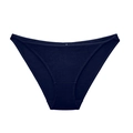 Dark blue women's low waist bikini briefs with breathable knitted cotton fabric - Sapphire Blue