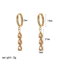 Specifiche dettagliate sulle dimensioni degli orecchini a frangia d'oro con misure - Stile con Pendente a Tripla Goccia (TE60644)