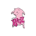 Spilla divertente in smalto rosa con testo RATZ per zaini e accessori d'abbigliamento - Topo Rosa RATZ (QHXZ1075)