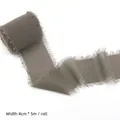 Frayed edge chiffon ribbon in warm brown-grey color, width 4cm and length 5m - Warm Brown Grey / 4cm*5m/Roll