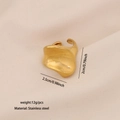 Anello aperto a onde dorate in acciaio inossidabile con finitura lucida a specchio - Stile Lava Ondulata Aperta(5#)