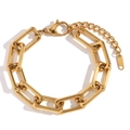 Bracciale a catena con maglie rettangolari placcato oro 18 carati e chiusura a moschettone - Bracciale / Oro
