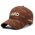 Dark brown baseball cap with white FARD embroidery and all-over logo pattern - Adjustable / Coffee