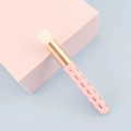 Eyelash cleaning brush with pink handle and golden tube for deep pore nose cleansing - Pink Handle with Eyelash Print + Gold Ferrule