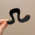 Matte black wave design hair claw clip shown in hand for high ponytail styling - 8.5cm / 1# Black Approx 8.5cm