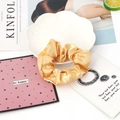 Champagne gold satin silk scrunchie with glossy finish for hair on decorative tray - 2#-Champagne Gold