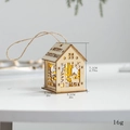 Casetta natalizia in legno con LED, incisioni di renne e cordino per decorazione - Piccola Casetta Luminosa Cervo di Natale